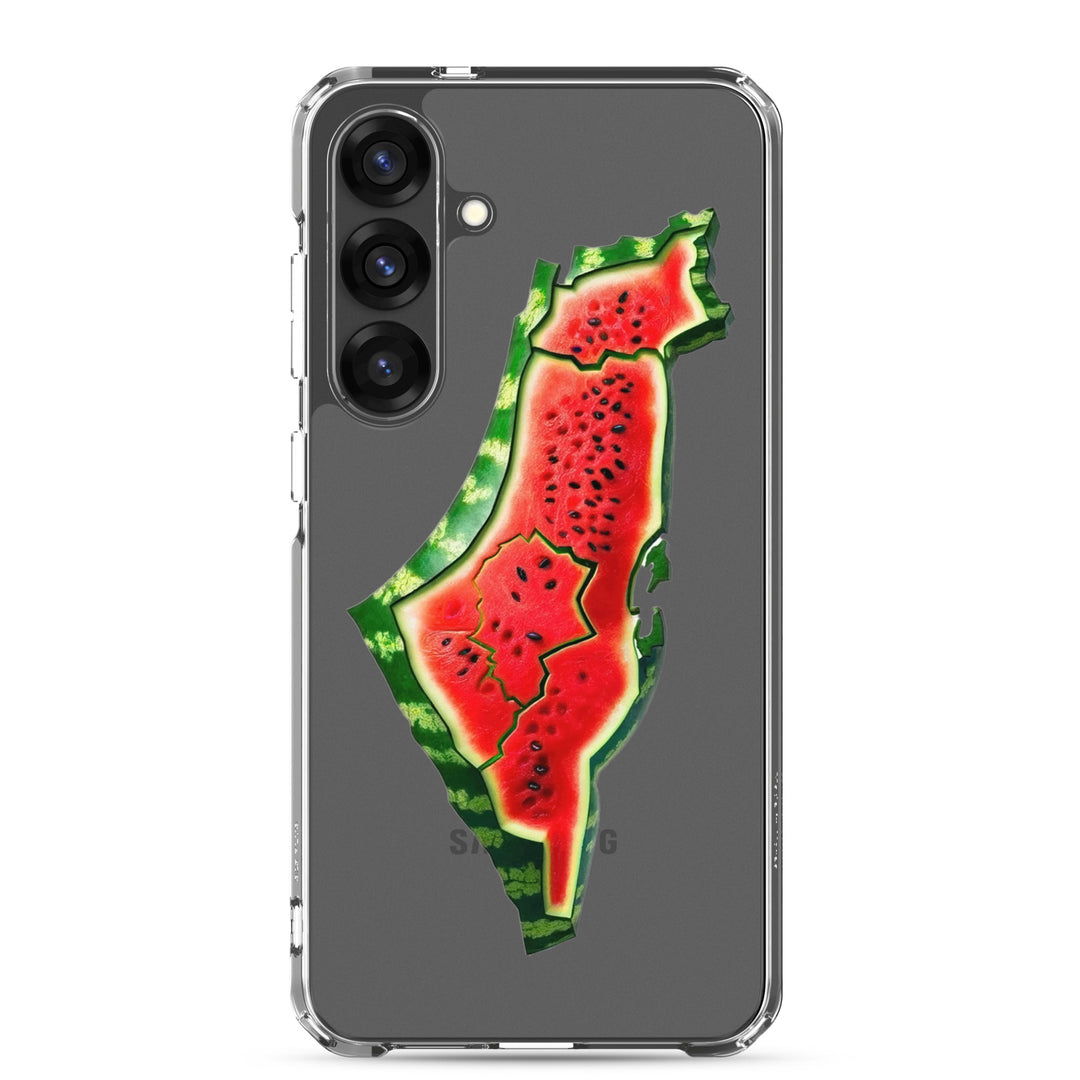 Clear Case for Samsung® - Palestine Watermelon, Samsung Samsung Galaxy S25 Plus Case On Phone