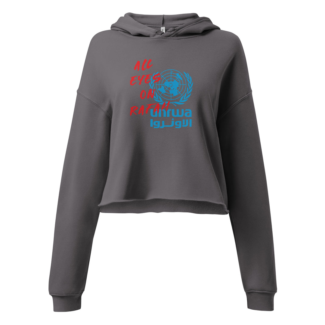 Crop Hoodie - All Eyes on Rafah, Womens Cropped Hoodie Storm