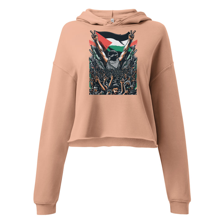 Crop Hoodie - Art by Moh, Womens Cropped Hoodie Peach