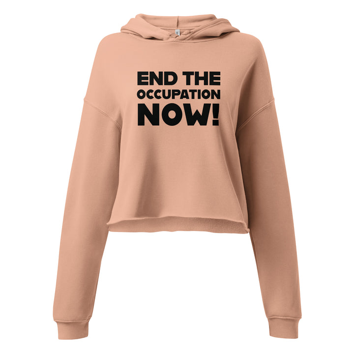 Crop Hoodie - End the Occupation Now!, Womens Cropped Hoodie Peach