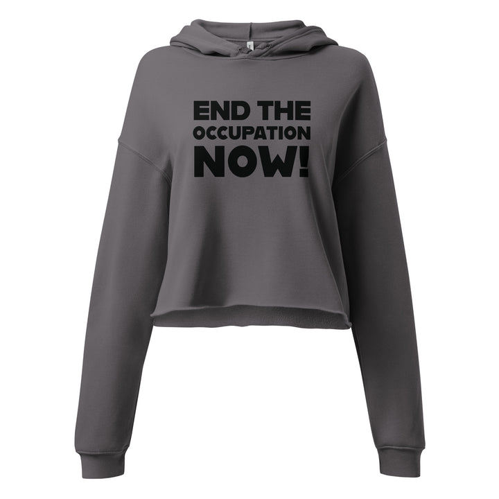 Crop Hoodie - End the Occupation Now!, Womens Cropped Hoodie Storm