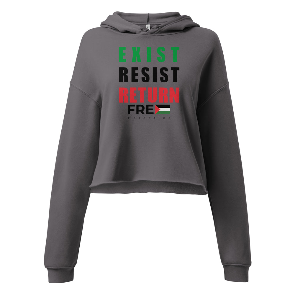 Crop Hoodie - Exist. Resist. Return., Womens Cropped Hoodie Storm