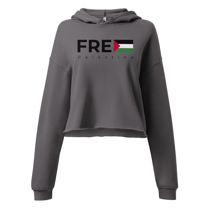 Crop Hoodie - Free Palestine, Womens Cropped Hoodie Storm