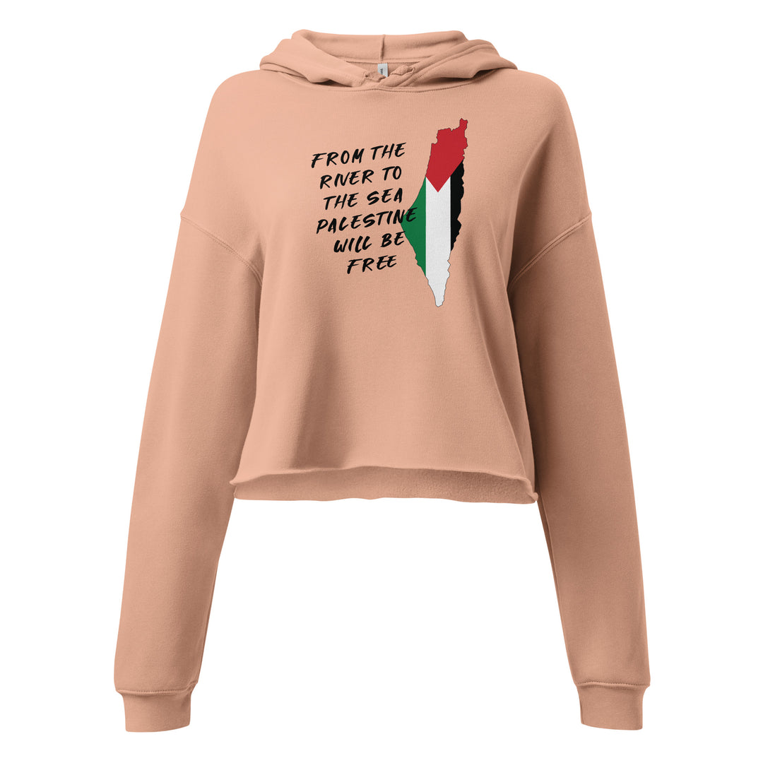 Crop Hoodie - From the River, Womens Cropped Hoodie Peach