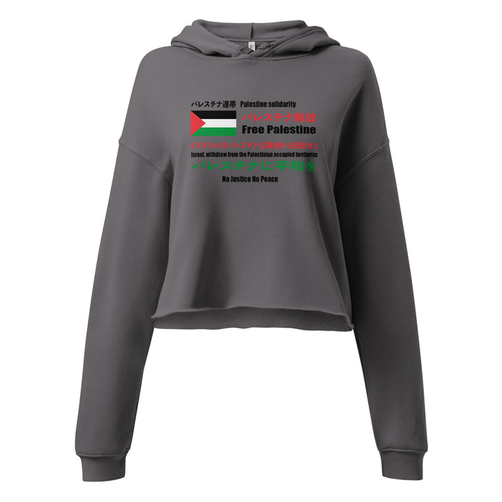 Crop Hoodie - Japanese Exclusive - Free Palestine, Womens Cropped Hoodie Storm