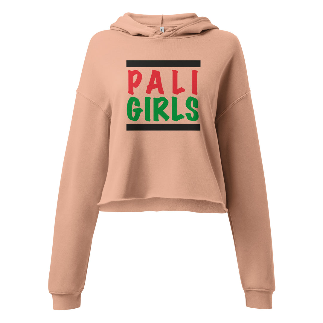 Crop Hoodie - Palestinian Girls, Womens Cropped Hoodie Peach