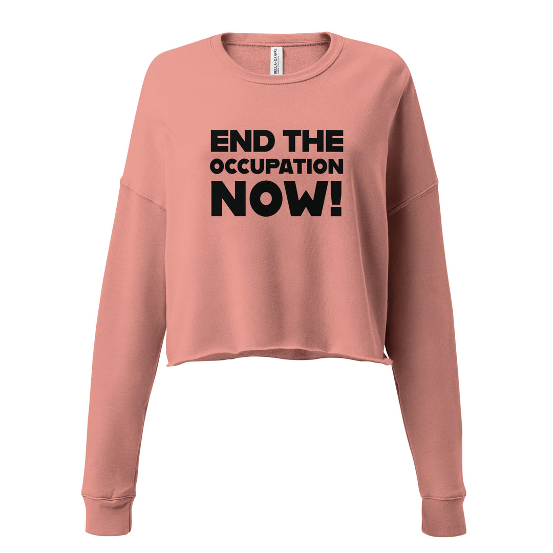 Crop Sweatshirt - End the Occupation Now!, Womens Cropped Sweatshirt Mauve