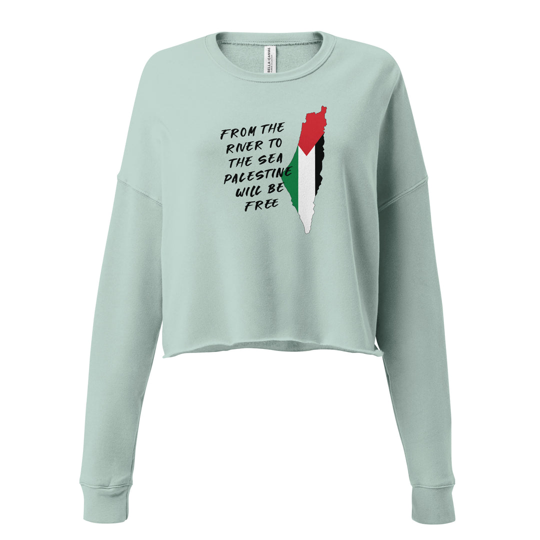 Crop Sweatshirt - From the River, Womens Cropped Sweatshirt Dusty Blue