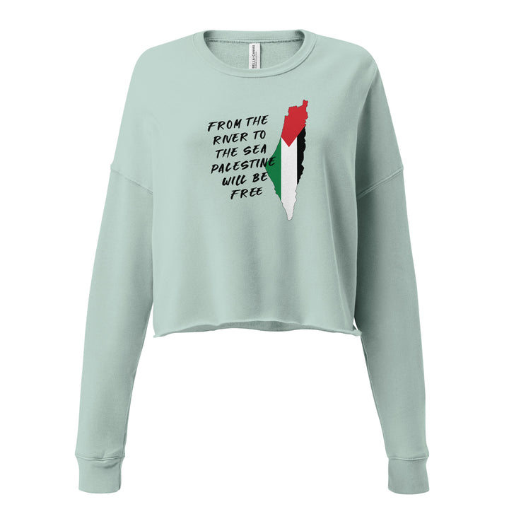 Crop Sweatshirt - From the River, Womens Cropped Sweatshirt Dusty Blue