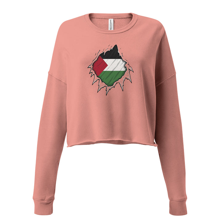 Crop Sweatshirt - Palestine Hero, Womens Cropped Sweatshirt Mauve