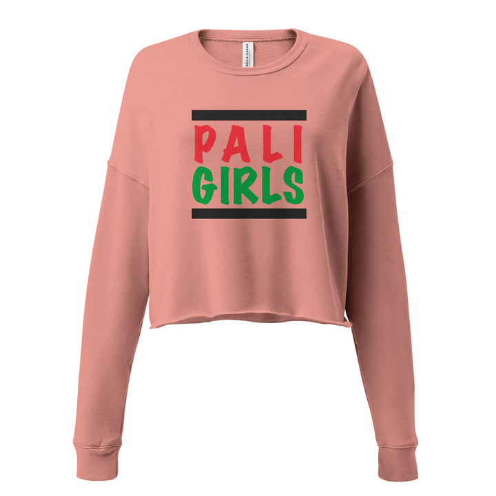 Crop Sweatshirt - Palestinian Girls, Womens Cropped Sweatshirt Mauve