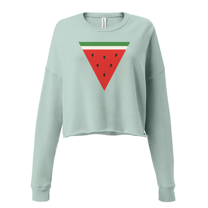 Crop Sweatshirt - Triangle Watermelon, Womens Cropped Sweatshirt Dusty Blue