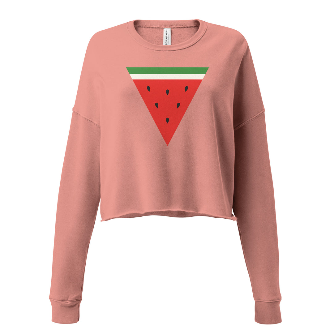 Crop Sweatshirt - Triangle Watermelon, Womens Cropped Sweatshirt Mauve
