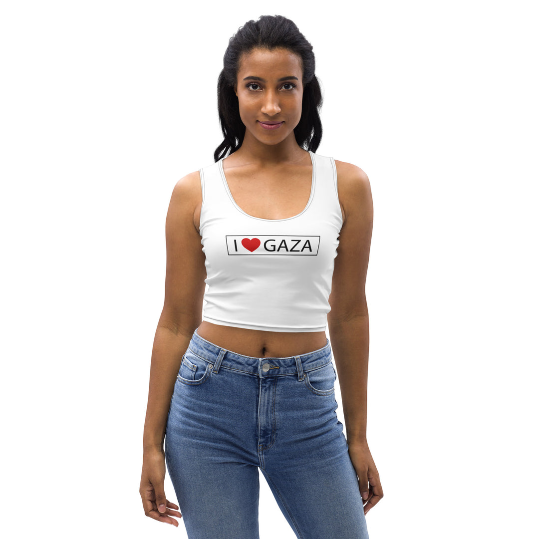 Crop Top - I Love Gaza, White