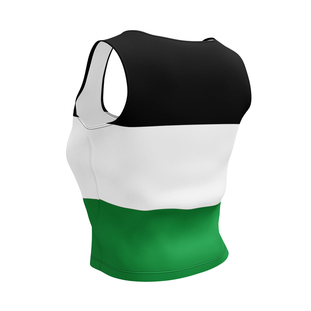 Crop Top - Palestine Flag, White