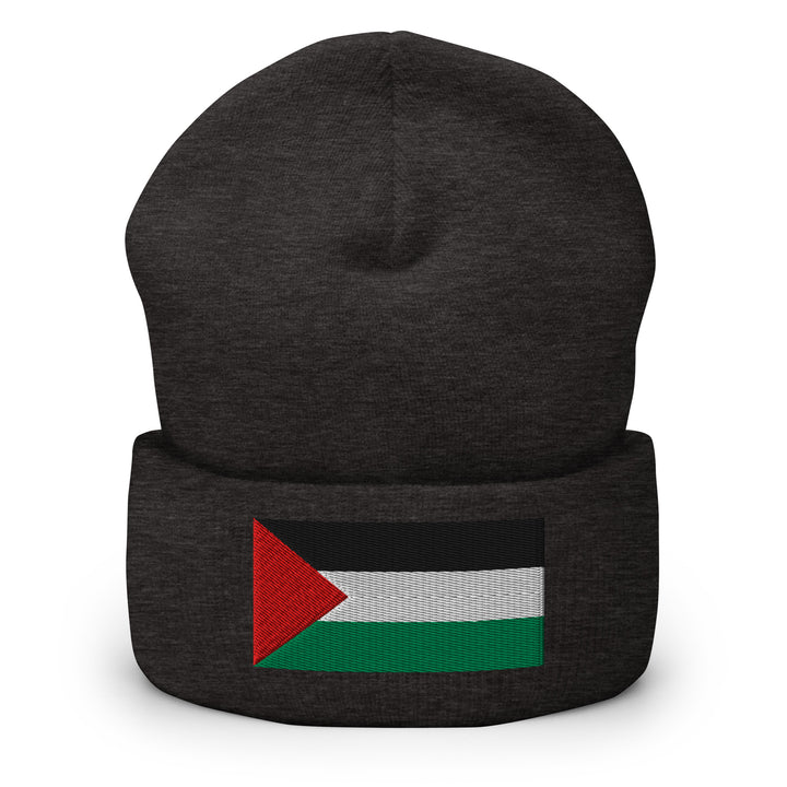 Cuffed Beanie - Palestine Flag, Cuffed Beanie Dark Grey