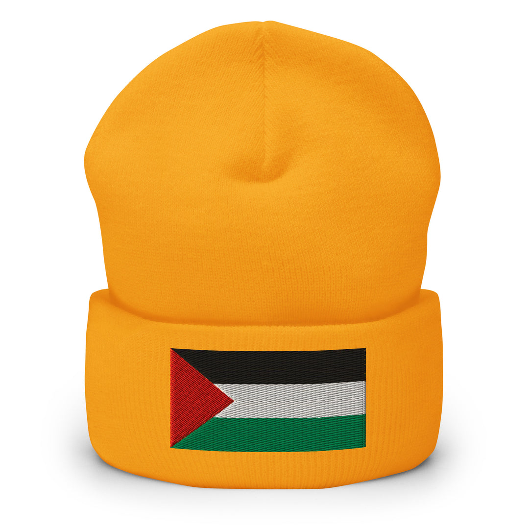 Cuffed Beanie - Palestine Flag, Cuffed Beanie Gold