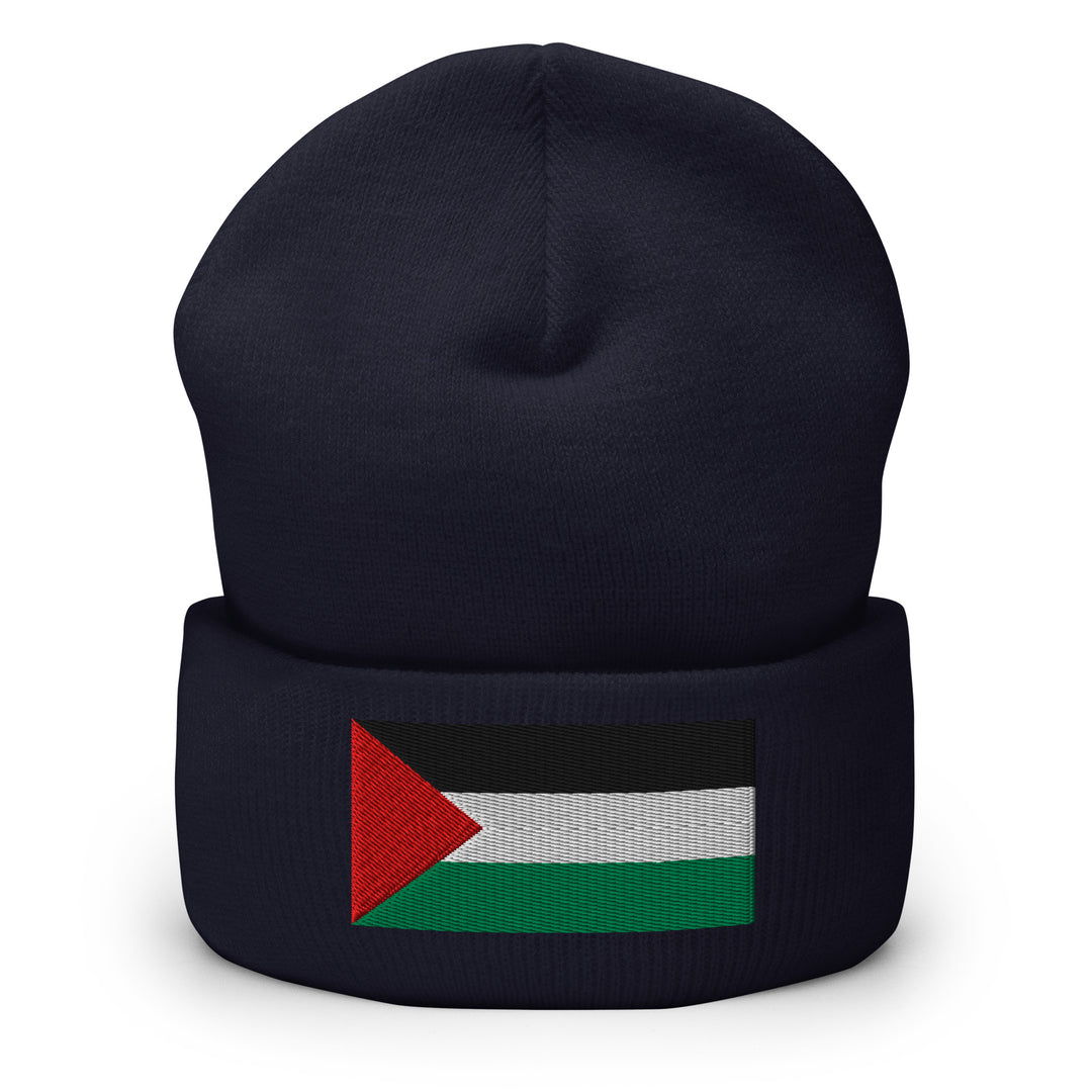 Cuffed Beanie - Palestine Flag, Cuffed Beanie Navy