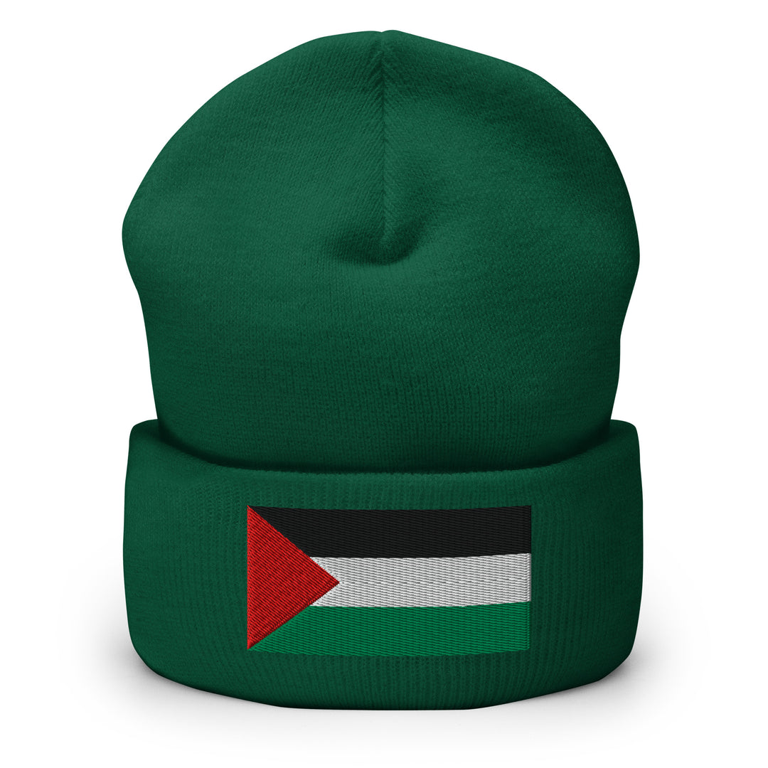Cuffed Beanie - Palestine Flag, Cuffed Beanie Spruce