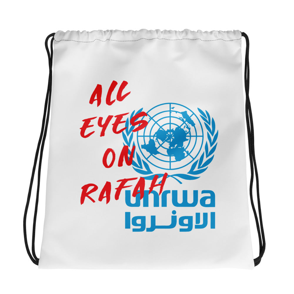 Drawstring bag – All Eyes on Rafah, White, front view