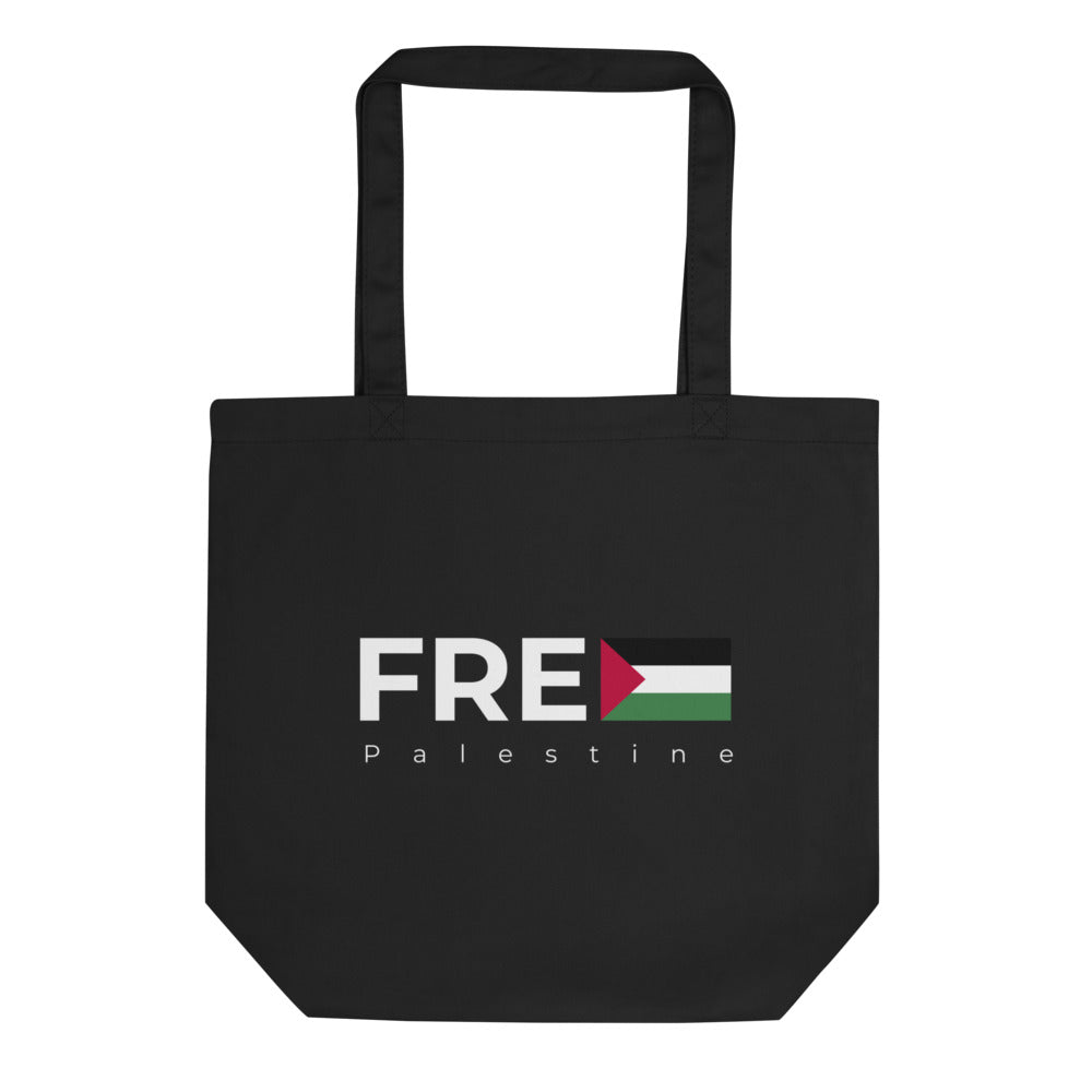 Eco Tote Bag - Free Palestine, Eco Tote Bag Black