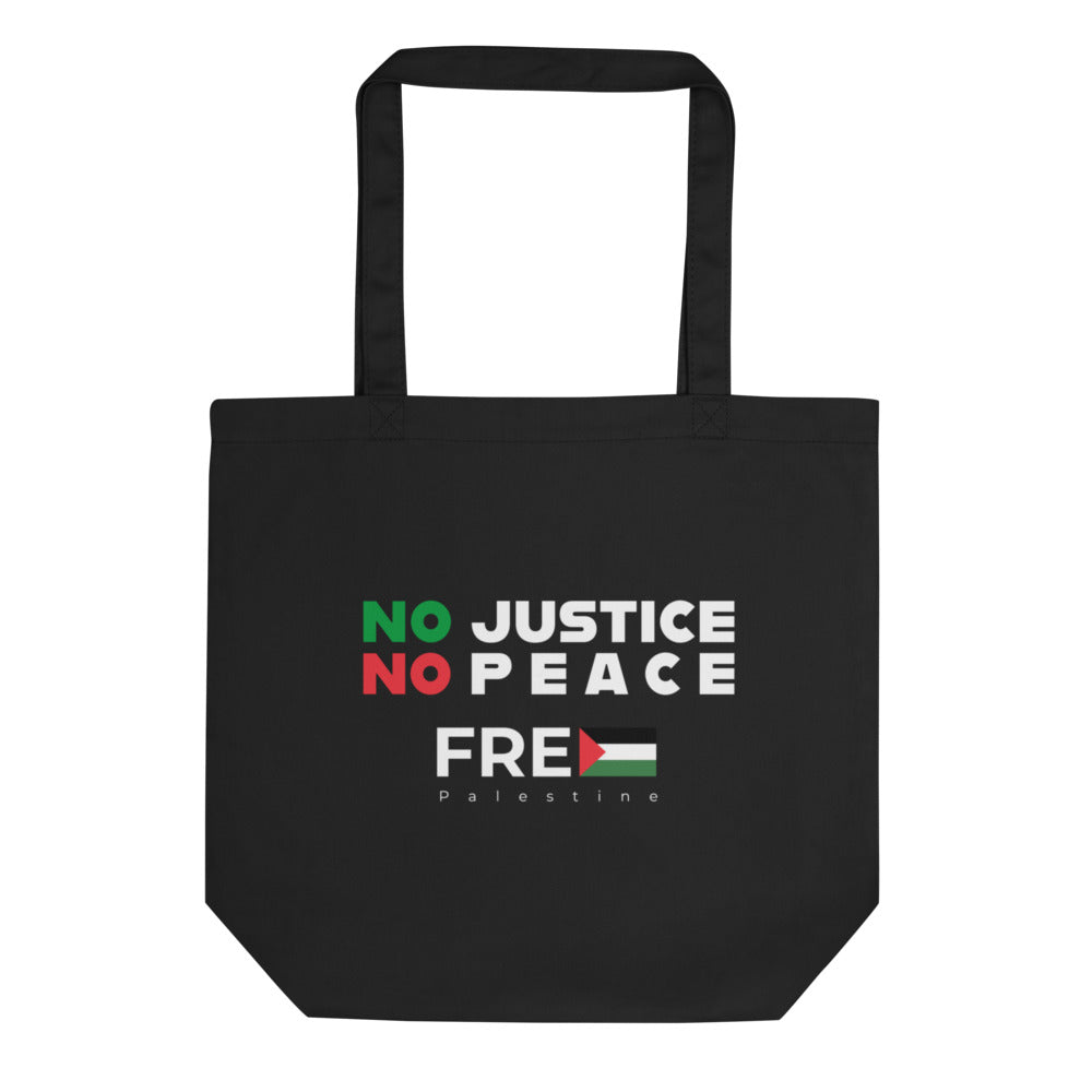 Eco Tote Bag - No Justice No Peace, Eco Tote Bag Black