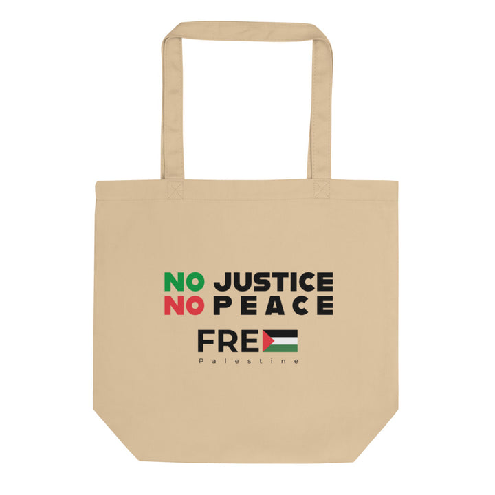 Eco Tote Bag - No Justice No Peace, Eco Tote Bag Oyster