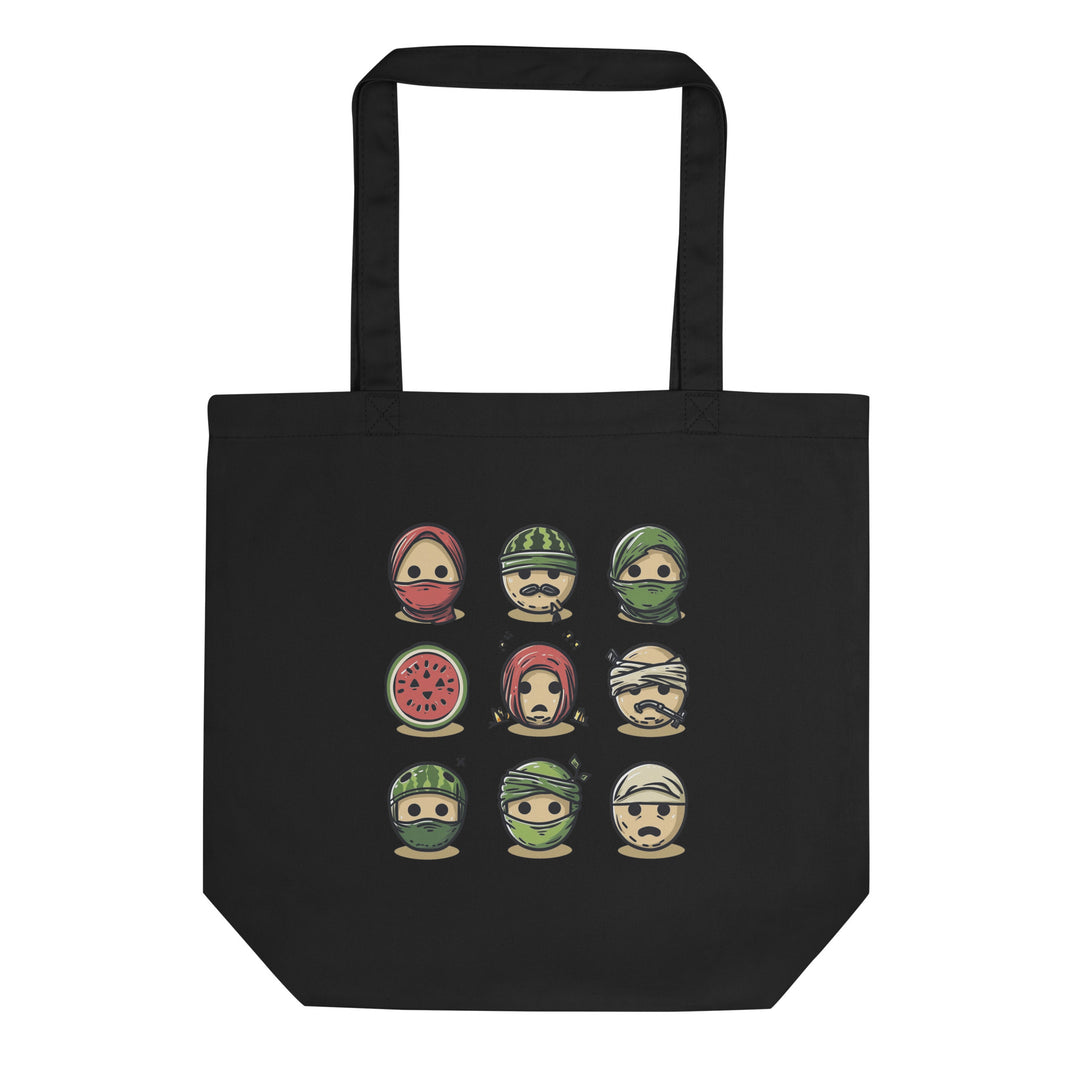 Eco Tote Bag - Palestine Emoji, Eco Tote Bag Black