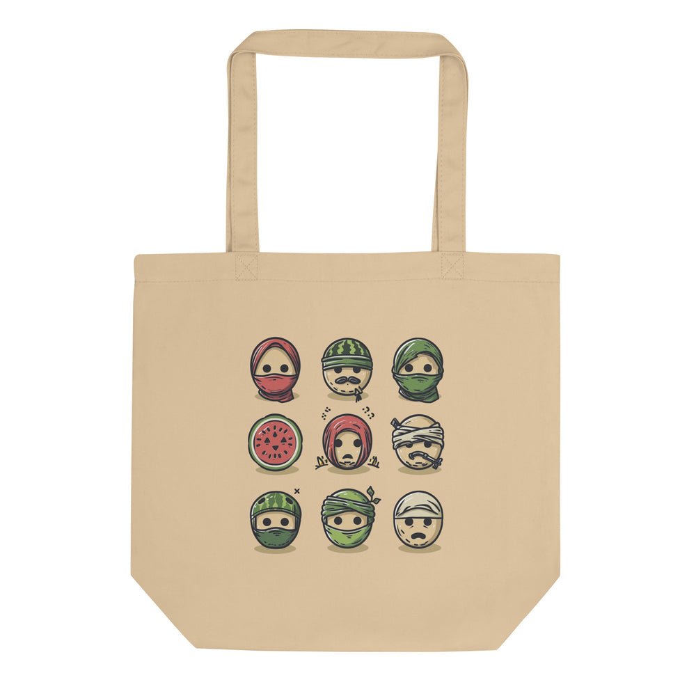 Eco Tote Bag - Palestine Emoji, Eco Tote Bag Oyster