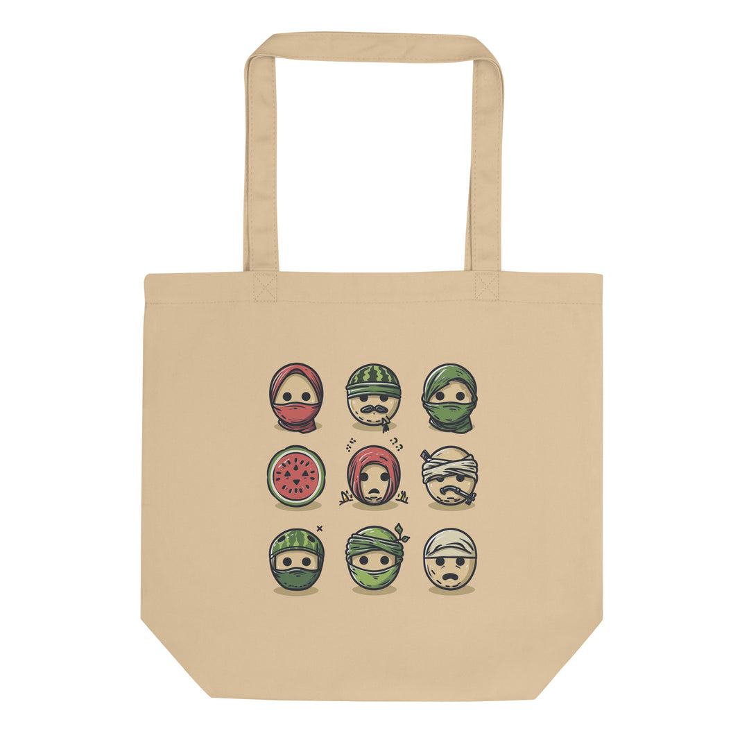 Eco Tote Bag - Palestine Emoji, Eco Tote Bag Oyster