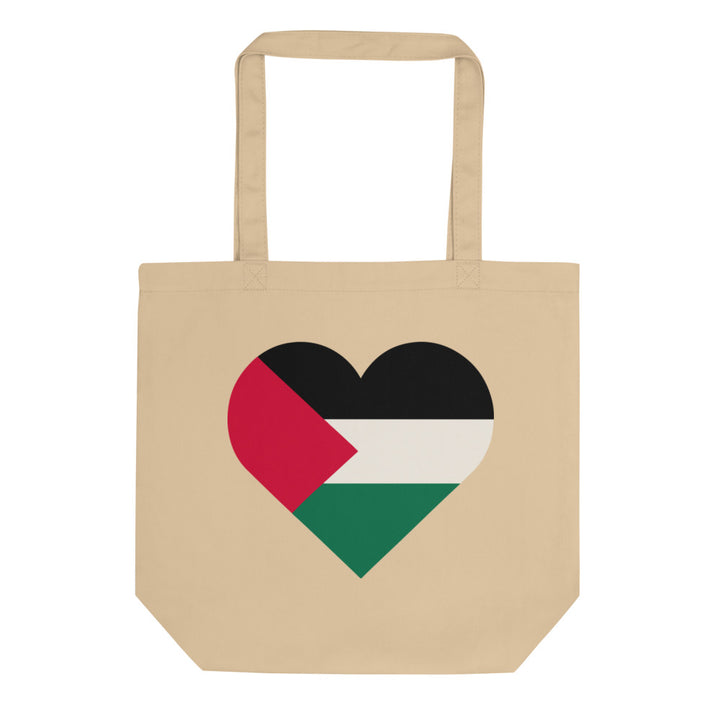 Eco Tote Bag - Palestine Heart, Eco Tote Bag Oyster