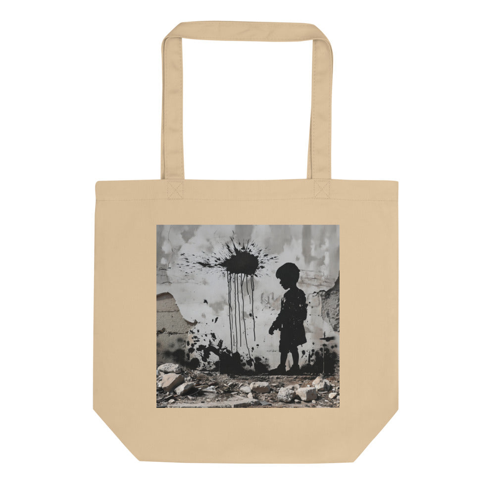 Eco Tote Bag - Palestine Wall, Eco Tote Bag Oyster