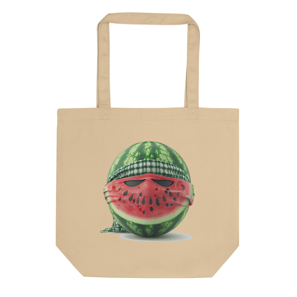Eco Tote Bag - Palestine Watermelon Fighter, Eco Tote Bag Oyster