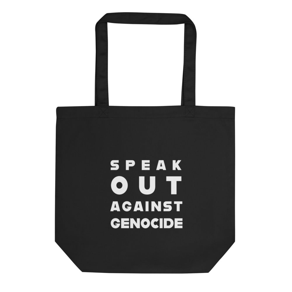 Eco Tote Bag - Speak out against genocide, Eco Tote Bag Black
