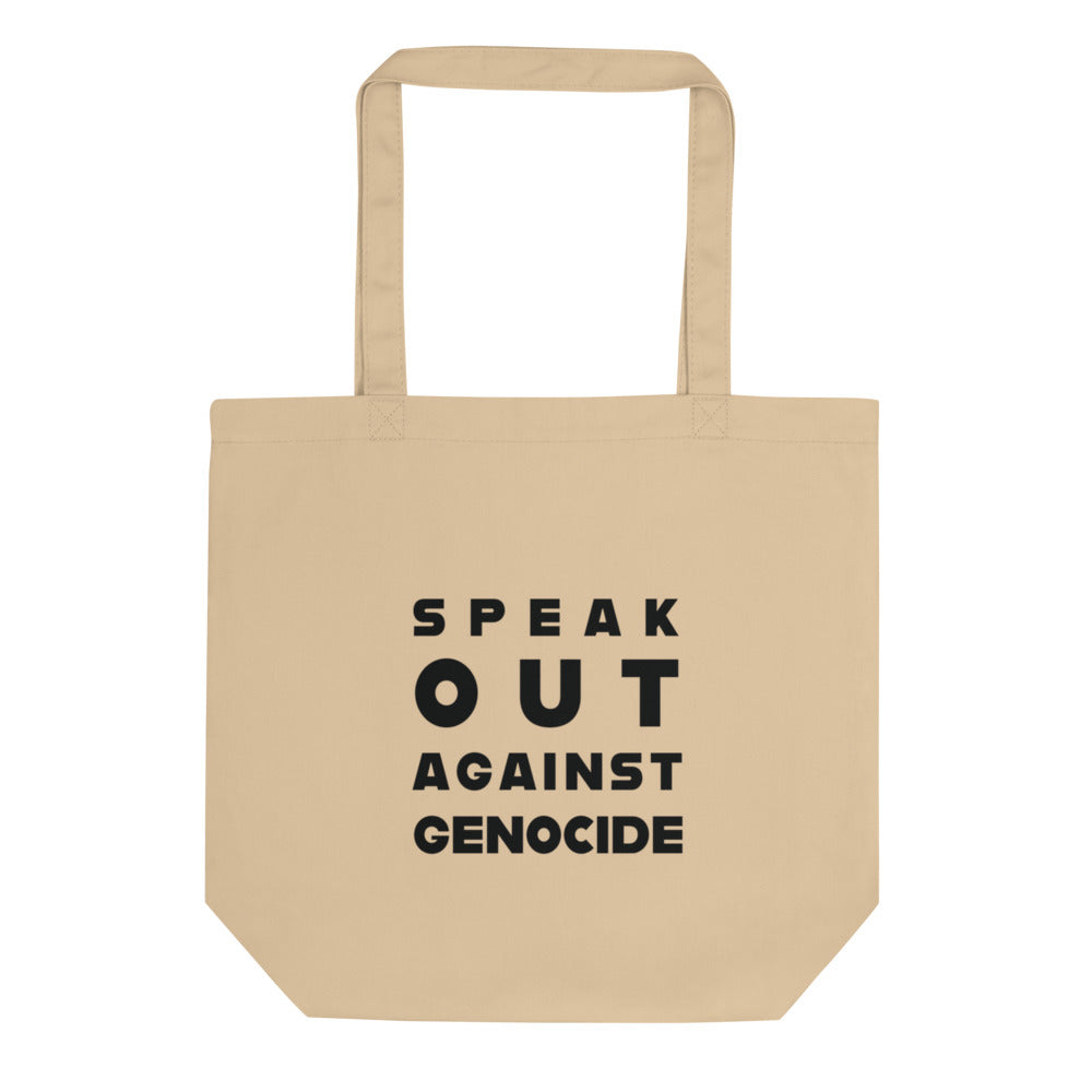 Eco Tote Bag - Speak out against genocide, Eco Tote Bag Oyster