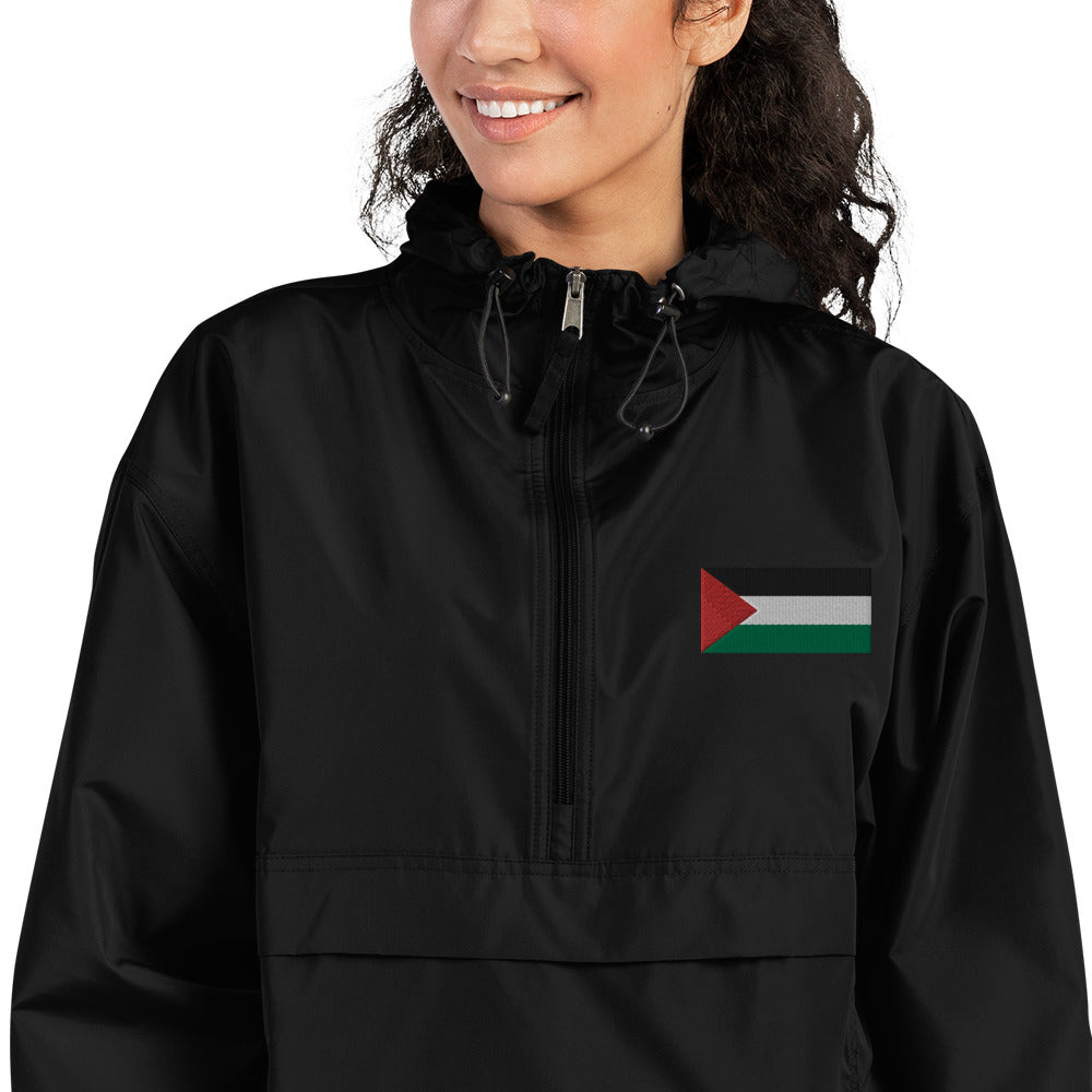 Women Embroidered Champion Packable Jacket | Palestine Flag