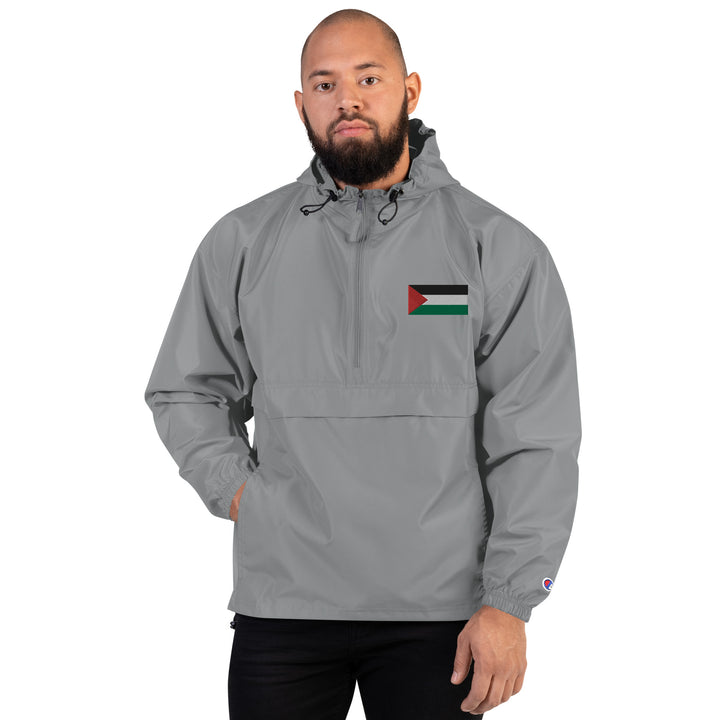 Men Embroidered Champion Packable Jacket | Palestine Flag