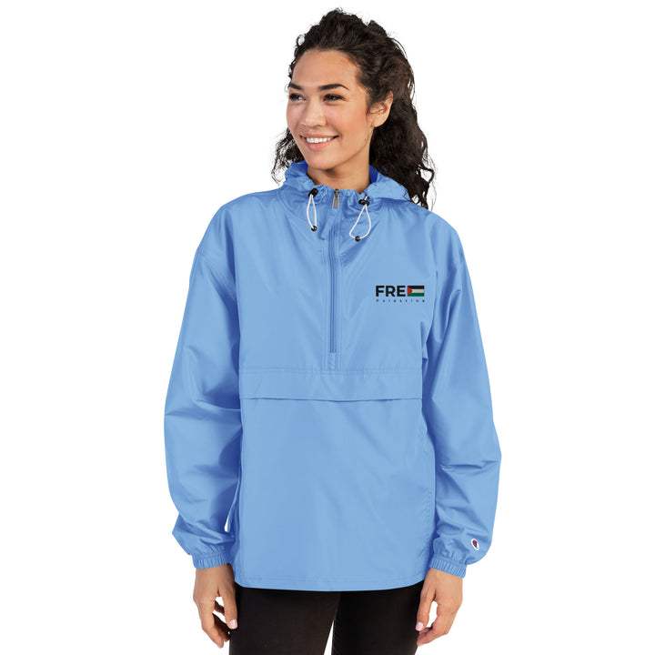 Women Embroidered Champion Packable Jacket | Free Palestine