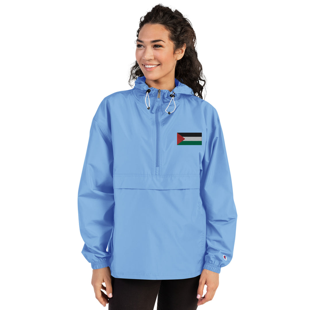 Women Embroidered Champion Packable Jacket | Palestine Flag