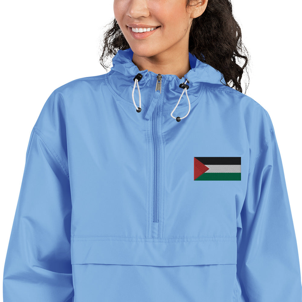 Women Embroidered Champion Packable Jacket | Palestine Flag