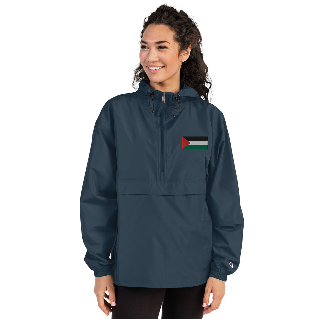 Women Embroidered Champion Packable Jacket | Palestine Flag