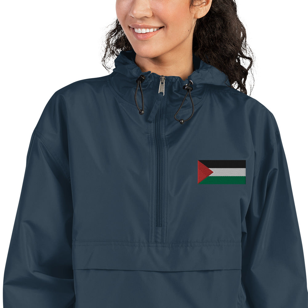 Women Embroidered Champion Packable Jacket | Palestine Flag