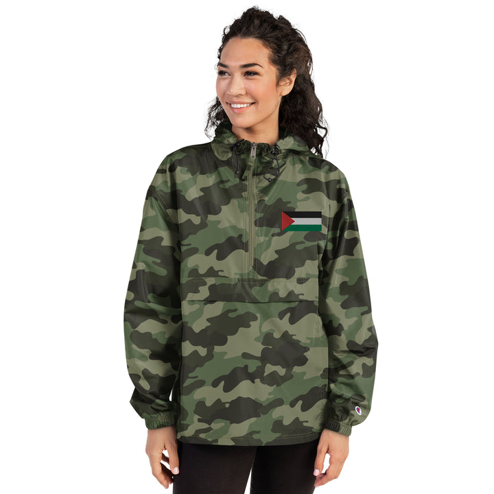 Women Embroidered Champion Packable Jacket | Palestine Flag