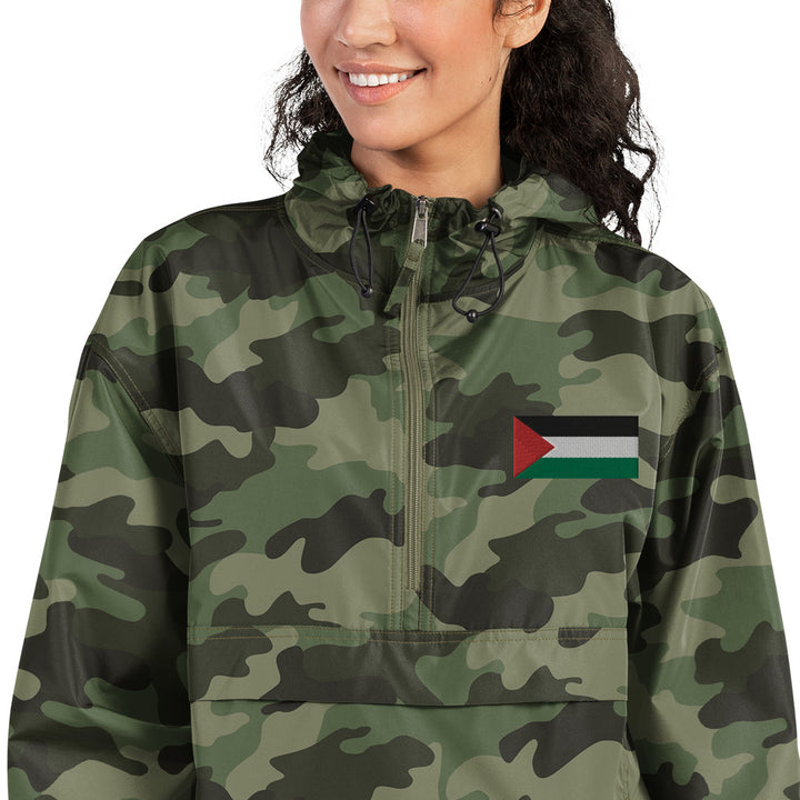 Women Embroidered Champion Packable Jacket | Palestine Flag