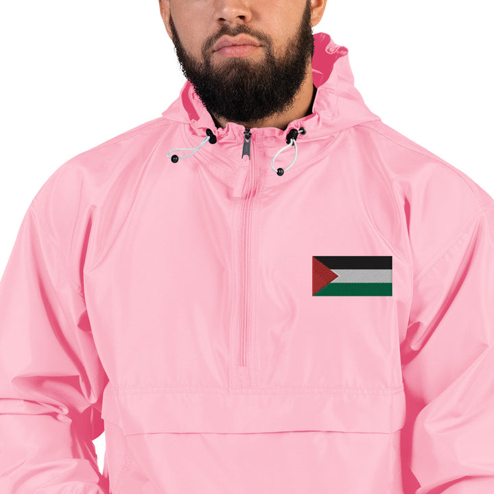 Men Embroidered Champion Packable Jacket | Palestine Flag