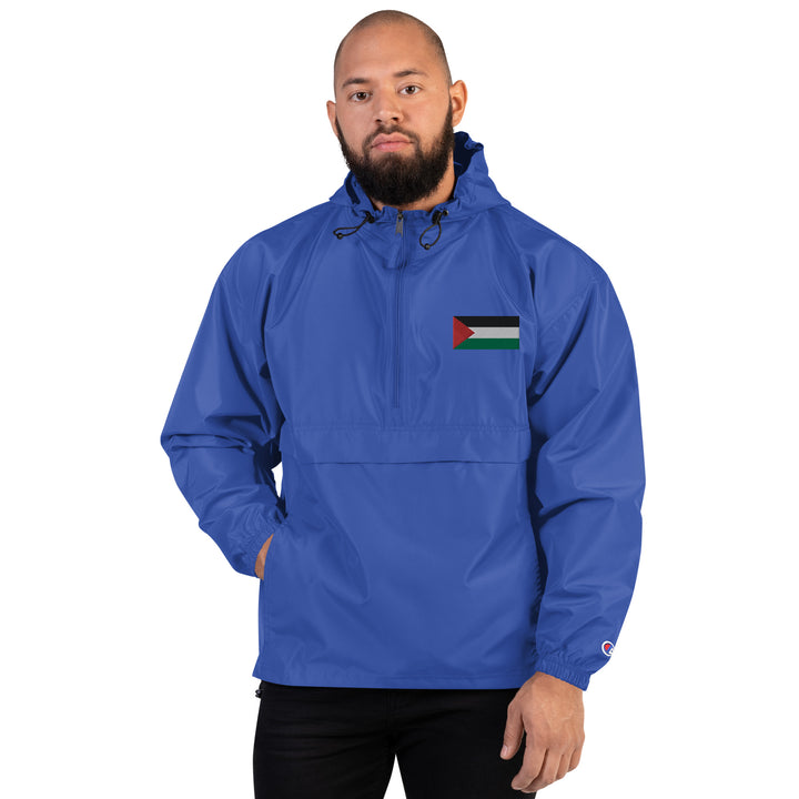 Men Embroidered Champion Packable Jacket | Palestine Flag