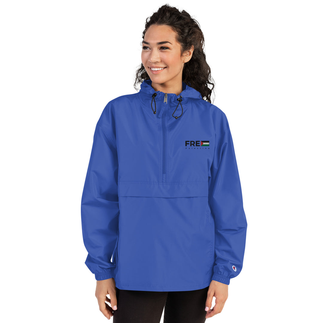 Women Embroidered Champion Packable Jacket | Free Palestine