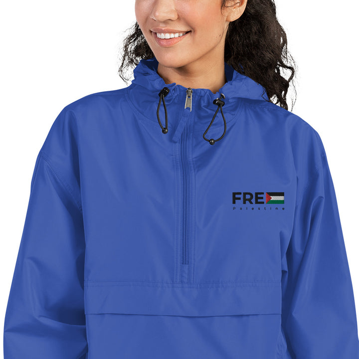 Women Embroidered Champion Packable Jacket | Free Palestine