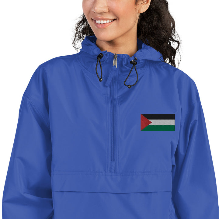 Women Embroidered Champion Packable Jacket | Palestine Flag