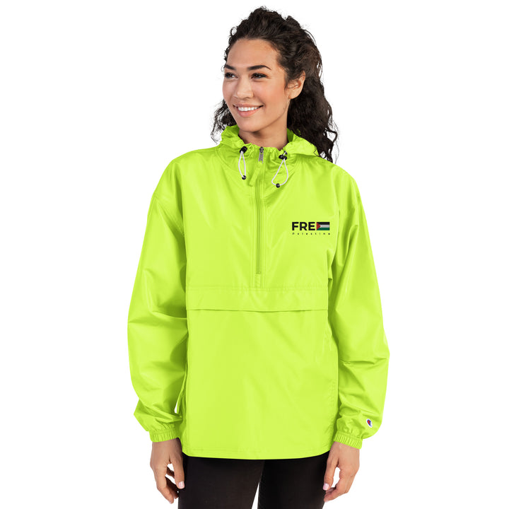 Women Embroidered Champion Packable Jacket | Free Palestine